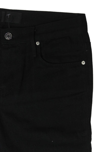 R+A Unisex Skinny Black Designer Jeans Button Closure Size 29
