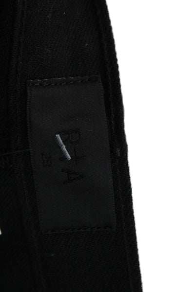 R+A Unisex Skinny Black Designer Jeans Button Closure Size 29