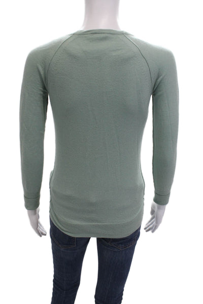 J Crew Womens Cardigan 100% Merino Wool V Neck Button Green Long Sleeve Size XS