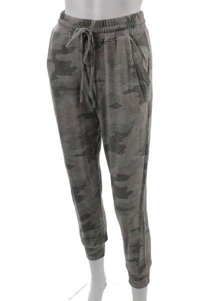 Sundry Womens Gray Camo Jogger Sweatpants Drawstring Army Size 2