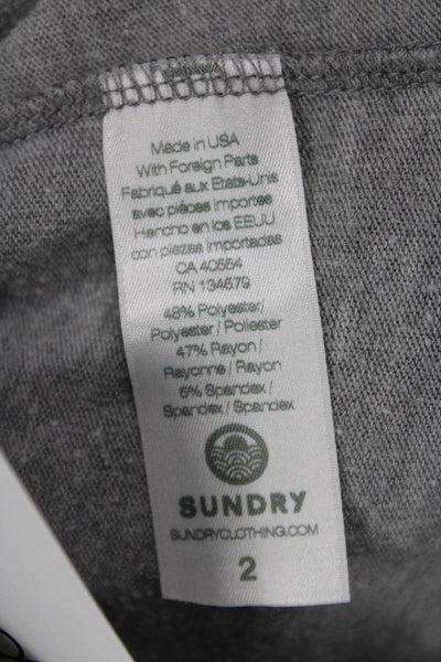 Sundry Womens Gray Camo Jogger Sweatpants Drawstring Army Size 2