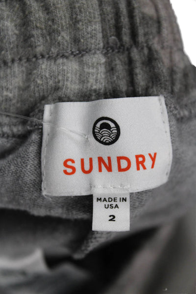 Sundry Womens Gray Camo Jogger Sweatpants Drawstring Army Size 2