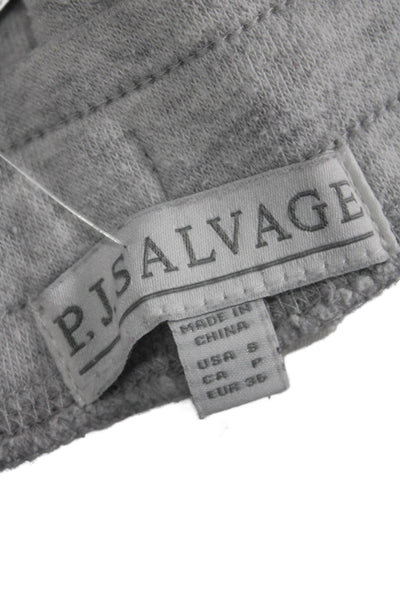 PJ Salvage Women Jogger Sweatpants Gray Striped Cotton Drawstring Petite Size S