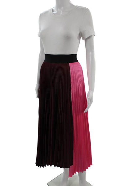 ALC Womens Long Pleated Skirt Pink Polyester Size 4
