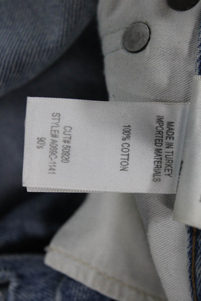 Agolde Unisex Cropped Straight High Rise Blue Jeans Button Size 24