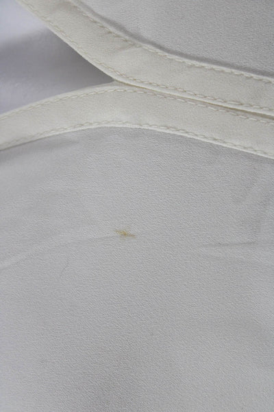 Banana Republic Womens V-Neck Sleeveless White Blouse Polyester Size S