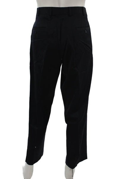 Black Brown 1826 Mens Dress Pants Black Wool Blend Button Size 35