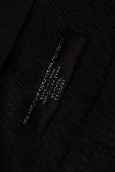 Black Brown 1826 Mens Dress Pants Black Wool Blend Button Size 35