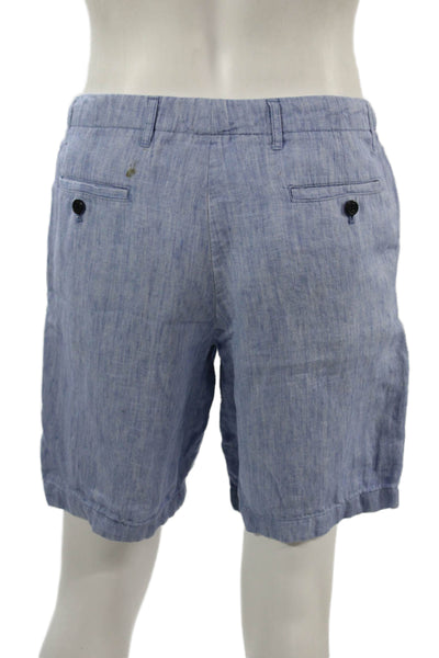 Club Monaco Mens Chino Shorts Light Blue Linen Size 31