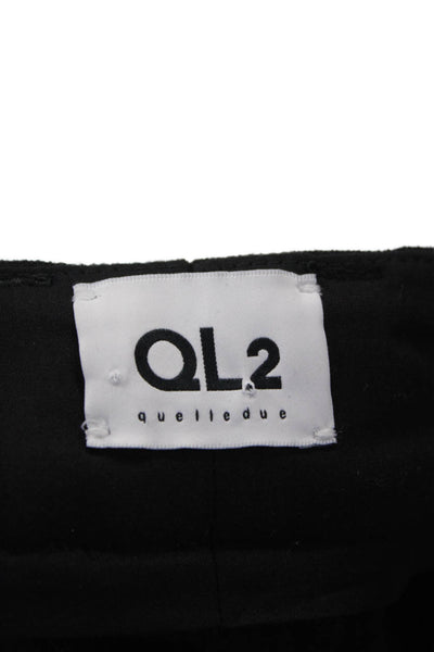 QL2 Women Ankle Dress Pants Black Wool Blend Size 42