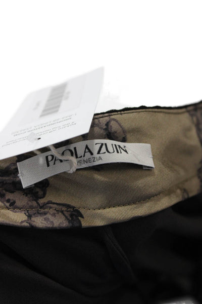Paola Zuin Women Dress Pants Black Zip 69% Viscose 31% Cupro Size 40
