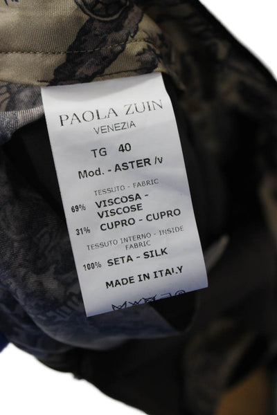 Paola Zuin Women Dress Pants Black Zip 69% Viscose 31% Cupro Size 40