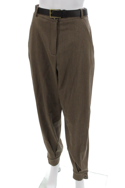 QL2 Unisex Dress Pants Brown Buckle Polyester Classic Size 42