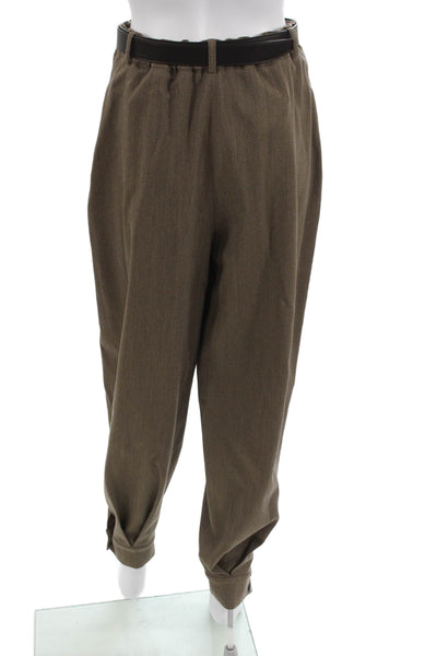 QL2 Unisex Dress Pants Brown Buckle Polyester Classic Size 42