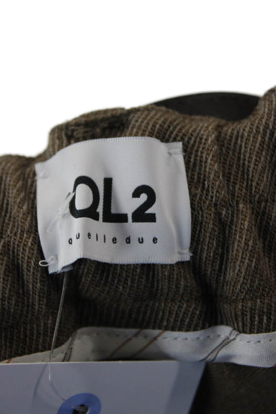 QL2 Unisex Dress Pants Brown Buckle Polyester Classic Size 42