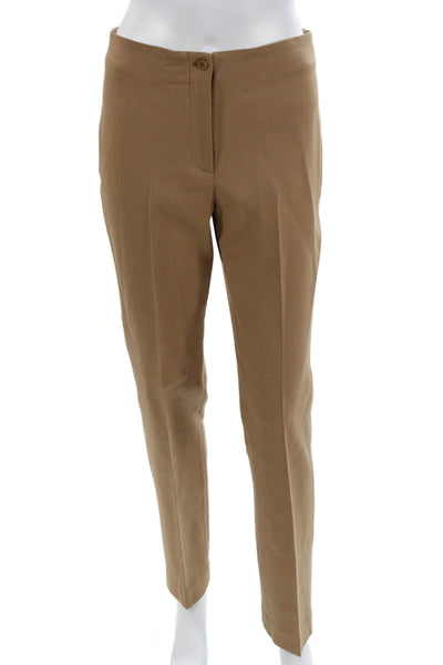 QL2 Women Dress Pants Beige Wool Fleece Button 30 Inseam Size 42