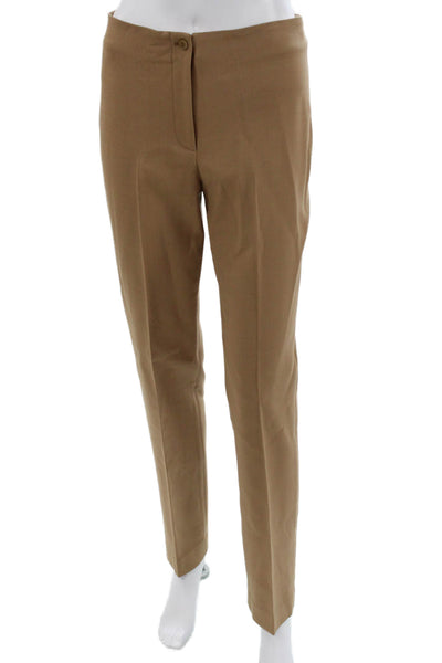 QL2 Women Dress Pants Beige Wool Fleece Button 30 Inseam Size 42