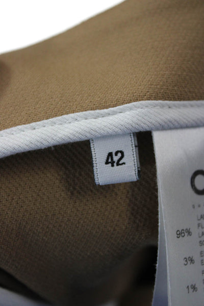 QL2 Women Dress Pants Beige Wool Fleece Button 30 Inseam Size 42