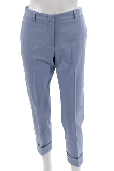 QL2 Men Ankle Cropped Dress Pants Light Blue Wool Lycra Size 42