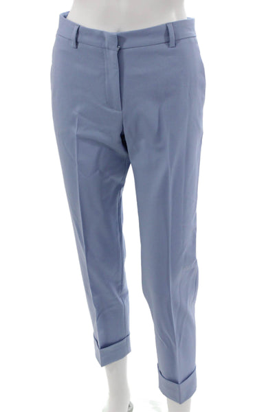 QL2 Men Ankle Cropped Dress Pants Light Blue Wool Lycra Size 42