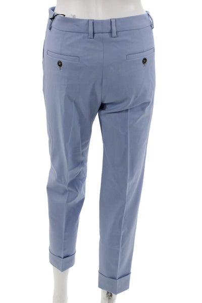 QL2 Men Ankle Cropped Dress Pants Light Blue Wool Lycra Size 42