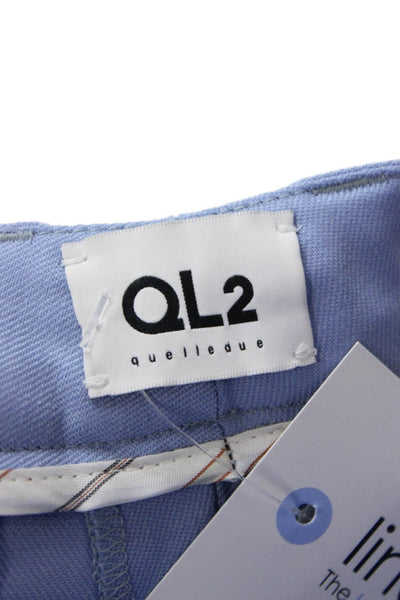 QL2 Men Ankle Cropped Dress Pants Light Blue Wool Lycra Size 42