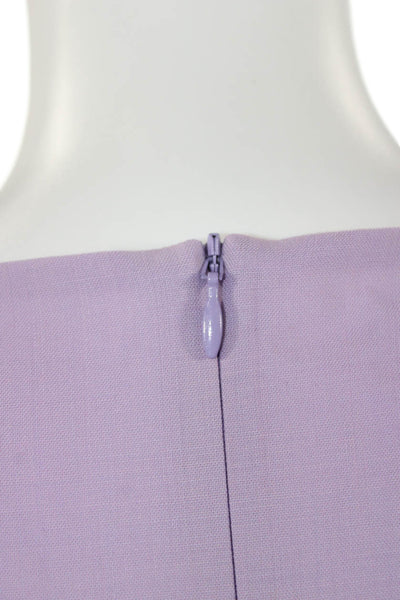 QL2 Womens Purple Sleeveless Basic Blouse Round Neck Zip Size 42