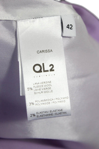 QL2 Womens Purple Sleeveless Basic Blouse Round Neck Zip Size 42