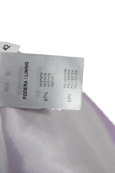 QL2 Womens Purple Sleeveless Basic Blouse Round Neck Zip Size 42