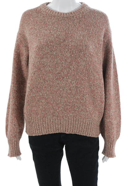 QL2 Unisex Pullover Sweater Brown Crew Neck Long Sleeve Wool Cashmere Size 42