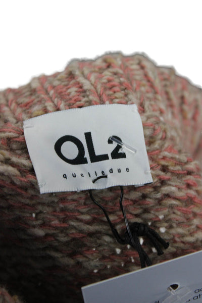 QL2 Unisex Pullover Sweater Brown Crew Neck Long Sleeve Wool Cashmere Size 42