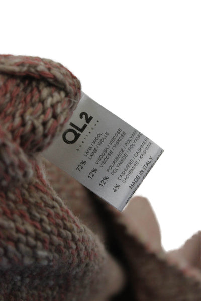 QL2 Unisex Pullover Sweater Brown Crew Neck Long Sleeve Wool Cashmere Size 42