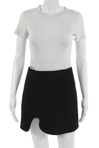 Amanda Uprichard Women A-Line Mini Skort Black Polyester Solid Size S