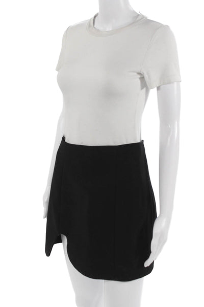 Amanda Uprichard Women A-Line Mini Skort Black Polyester Solid Size S