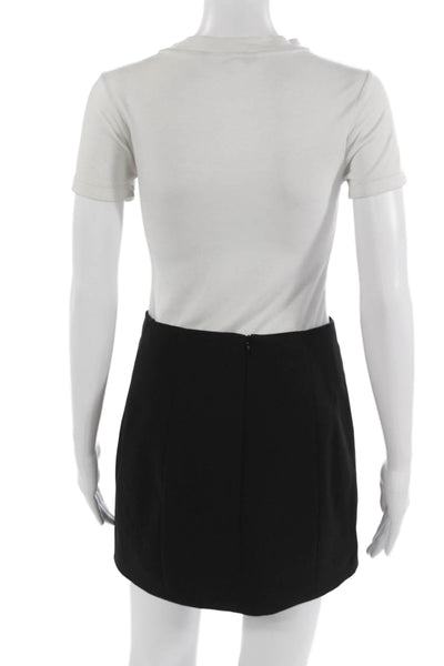 Amanda Uprichard Women A-Line Mini Skort Black Polyester Solid Size S