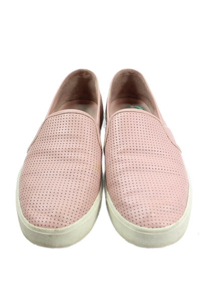 Vince Womens Leather Perforated Low Top Sneakers Pink Size 8M
