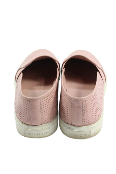 Vince Womens Leather Perforated Low Top Sneakers Pink Size 8M