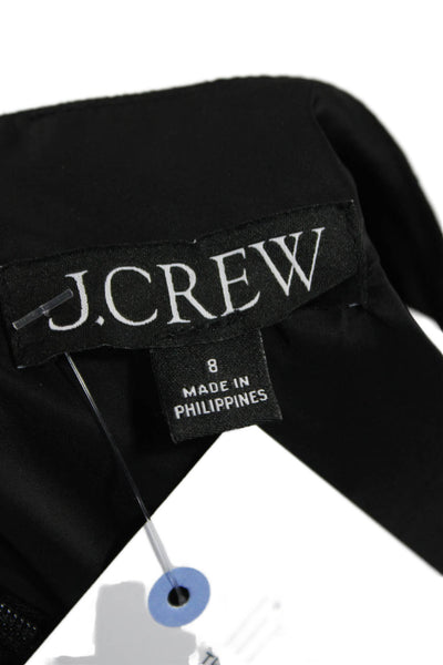 J Crew Women Black Sheath Pencil Dress Sleeveless Hook Eye Size 8
