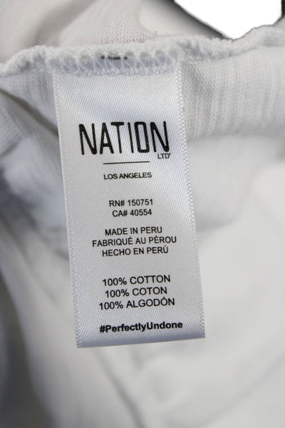 Nation LTD Womens Sweater Dress White Cotton Long Sleeve Round Neck Size L