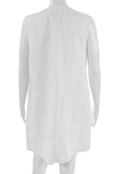 J Crew Women White Sleeveless Shift Dress Size M
