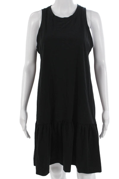 Madewell Women Black Tank Shift Dress Sleeveless Knee Length Size M