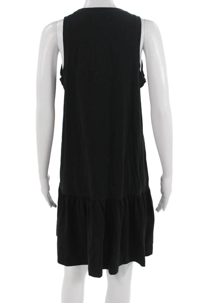 Madewell Women Black Tank Shift Dress Sleeveless Knee Length Size M
