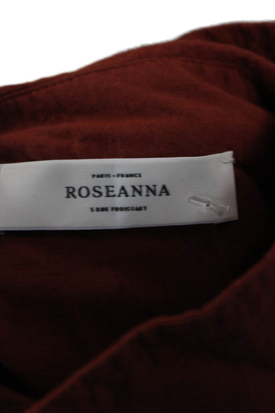 Roseanna Women Brown Polka Dot Cotton Button Up Blouse Long Sleeve Size 38