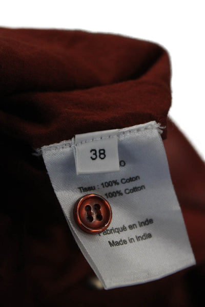 Roseanna Women Brown Polka Dot Cotton Button Up Blouse Long Sleeve Size 38