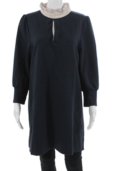 Pomander Place Womens Shift Shirt Dress Dark Blue Long Sleeve Tall Size XL
