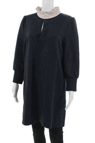Pomander Place Womens Shift Shirt Dress Dark Blue Long Sleeve Tall Size XL