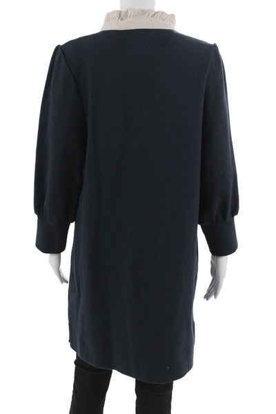 Pomander Place Womens Shift Shirt Dress Dark Blue Long Sleeve Tall Size XL