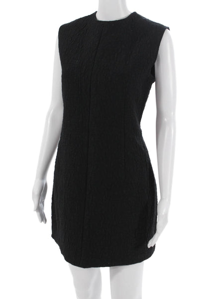 Zara Womens Sheath Mini Dress Black Sleeveless Crew Neck Above Knee Size XL