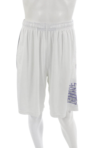 Nike Mens Sweat Shorts White Polyester Graphic Sports Size L