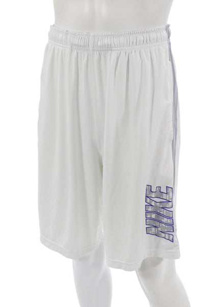 Nike Mens Sweat Shorts White Polyester Graphic Sports Size L